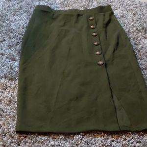 Dark green skirt with side buttons